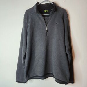 Koppen Fleece Pullover 1/4 Zip Mock Collar Gray‎ Raglan Sleeve Size Large
